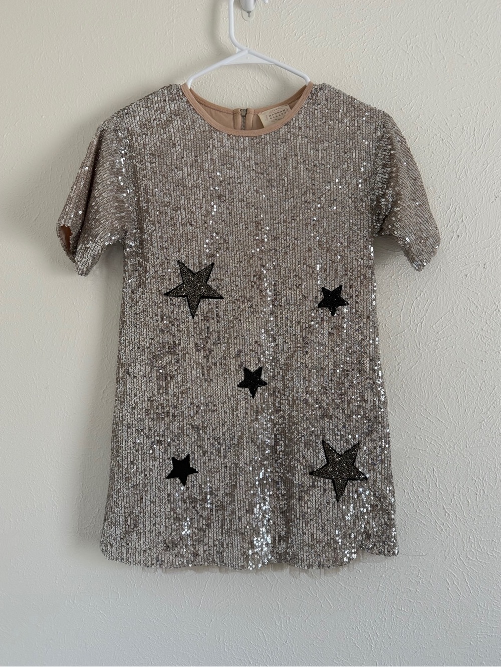Hannah Bananda Girls' Sequin Star Dress - Silver